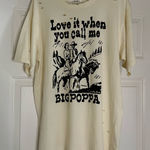 Country Deep Big Poppa Distressed Western Tee Yellow Size M Photo 0