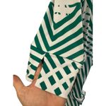 Laundry by Shelli Segal Wrap Dress Green Striped Print Size L 3/4 Sleeve Photo 6