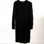 Jaeger  Crew Neck Fuzzy Stripe Sweater Dress Size Medium Photo 1