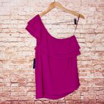 Apt. 9  | One Shoulder Ruffle Top Fuchsia Photo 4