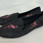 Zalo Anthropologie black pink flamingo flats women’s size 9 artistic indie Photo 0