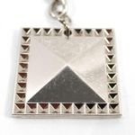 Genna DeRossi Spike Bag Charm Purse Charm Keychain Pyramid Spike Silver Photo 2