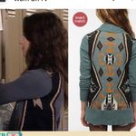 Ecote Ecoté Urban Outfitters Blue Intarsia Patterned Shawl Cardigan - Size M Photo 5