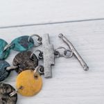 Green & Yellow Painted? Shell? Multi Row Bracelet Photo 13