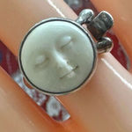 Sajen Sterling Silver Carved Moon Goddess Face Ring Photo 0