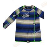 Old Navy Blue/Gray/White Striped Collarless Blanket Coat Blazer Lined Size S Photo 5