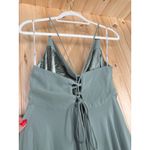 Lulus NWT  Romantically Speaking Sage Green Cowl Lace-Up Maxi Dress Bridesmaid S Photo 5
