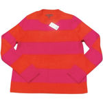 Banana Republic  Sweater Womens M Orange & Dark Pink Striped Crewneck NWT Photo 0