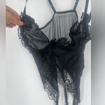Frederick's of Hollywood Vintage  Black Lace Chemise garter Photo 1