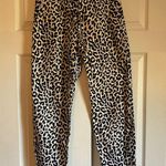 J.Crew Factory size 2 cheetah print linen blend summer lightweight pants white Photo 2