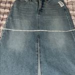 Old Navy Blue Gold Midi A-Line Skirt with Slit Photo 7