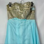 Alyce Paris Rhinestone Sky Blue Formal Prom Strapless Gown 4 Photo 3