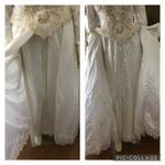 Vintage wedding sequenced dress with detachable skirt & train Ivory gold medium White Photo 9