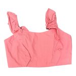Aritzia wilfred Sandrine ruffle crop tank top blouse sleeveless pink low back 10 Photo 1