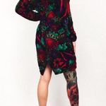 Vintage Patterned Dress with Draped Skirt | Size M Purple Size M Photo 8