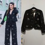 ZARA NEW STRUCTURED EMBROIDERED CARDIGAN TOP SHORT OPEN WOMENS SIZE L Photo 1