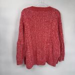 Pilcro Anthropologie  Jasmine Chunky Cable Knit Sweater Small Pink Cotton Blend Photo 6
