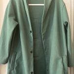Women’s Hooded Coat M Sage Green Cotton Spandex Snaps Distinctive Details New Size M Photo 4