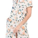 Rachel Zoe Blush Light Pink 100% Linen Floral Button Up Shirt Dress Size XS Photo 2