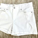 Levi's White Mid Length Denim Shorts Size 32 Stretch Women's jean Shorts Photo 1