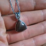 Golden Sheen Moonstone Stainless Steel Pendant Necklace Photo 7
