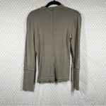 Free People  Intimately Grey Green Ribbed The Rickie Mock‎ Neck Top Photo 4