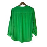 Vince Camuto Bright Green V Neck 3/4 Sleeve Tunic Top Women's Size L Photo 3