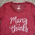 Sonoma  Red Long Sleeve Tee with 'Many Thanks' Design Photo 2
