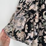 Rose & Olive Black Floral Bell Sleeve Keyhole Neck Blouse‎ Size 1X Dark Romantic Pink Photo 2