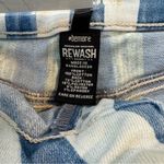 REWASH  High Waist Button Fly Blue Railroad Striped Denim Jean Shorts Photo 5
