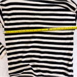 AQUA  Striped‎ Mock Neck Sweater Rhinestone Button Detail Long Sleeve L Photo 3