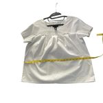 New York And Company  Elegant White pleated Short Sleeve Blouse Size S Photo 5