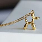 NEW balloon dog necklace, gold balloon dog, balloon dog jewelry, preppy jewelry Photo 1