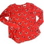 Loft xs Orange yellow floral terracotta fall autumn long sleeve blouse Photo 0