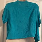 Chico's Chico’s Turquoise Ruffle Cardigan Size 2 L (12) Photo 1