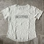 Rae Dunn  Unstoppable Short Sleeve Tee in Oatmeal, NWT, Size L Photo 1