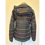 Roxy  Ski Winter Coat Gray & Multicolored Stripes Size Medium Photo 3