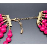 None Ombre Shades Pink to Purple Multi Strand Faceted Beaded Statement Necklace 20" Photo 8