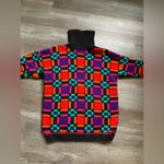 Roberta Freymann VTG  Grandpa Sweater Turtleneck Funky Retro Multi Color Black S Photo 5