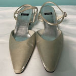Stuart Weitzman  Glistening Pointed Toe Ankle Strap‎ Heels Beige Size 7.5M S-256 Photo 0