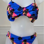 Vintage 80s Pacific Connections St Tropez Bikini Swimsuit M Blue Size M Photo 0