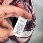 easel Boutique Red/Maroon Striped Waffle Knit Balloon Long Sleeve Blouse Medium Photo 2