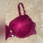 Victoria's Secret VS burgundy lace push up bra, star detailing on back Photo 2