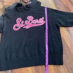 MC2 St Barth Wool Cashmere Blend Knit Hooded Crop Sweater Hot Pink Spell Out Black Size M Photo 9