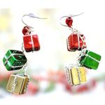 Christmas Gift Earrings Dangle Hooks New Festive Presents Holiday Party … Red Photo 5