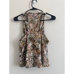 Open Edit  Cowl Neck Satin Cargo Confetti Print Top Size Small Photo 1