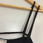 Free People  black strappy cutout flowy lace hem tank Photo 8