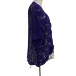 Jessica London Crochet Open Front Cardigan Purple Boho Photo 4