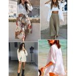 Women's Cotton Button Down Shirt Long Sleeve Loose Fit (206) White Size XL Photo 5