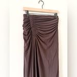 ALC Frank A.L.C. Adeline Ruched Asymmetrical Midi-Skirt in Cocoa - Size S Photo 3